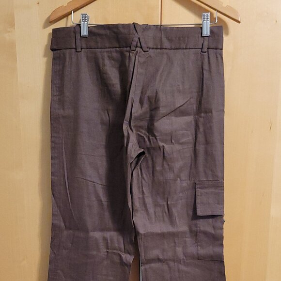 Linen Pants Brown BCBG Max Azria Size 8 - Picture 8 of 8